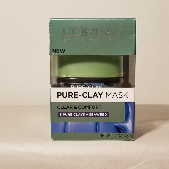 L'oreal Pure Clay Mask Clear & Comfort Blue DISCONTINUED 1.7oz Loreal - Picture 1 of 2